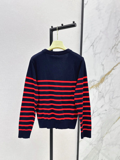 25fw Striped knitted cardigan