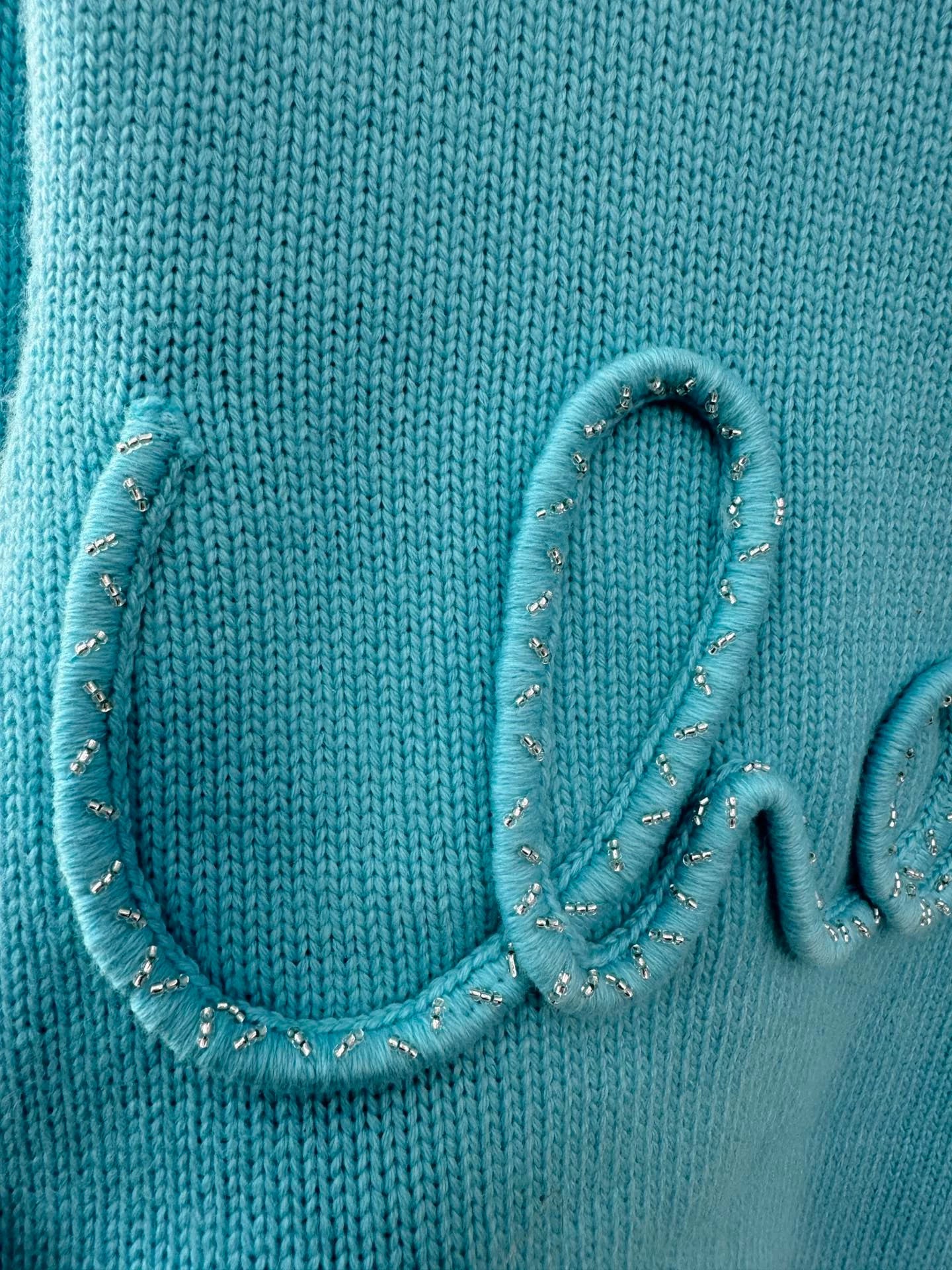 3D letter knitted sweater