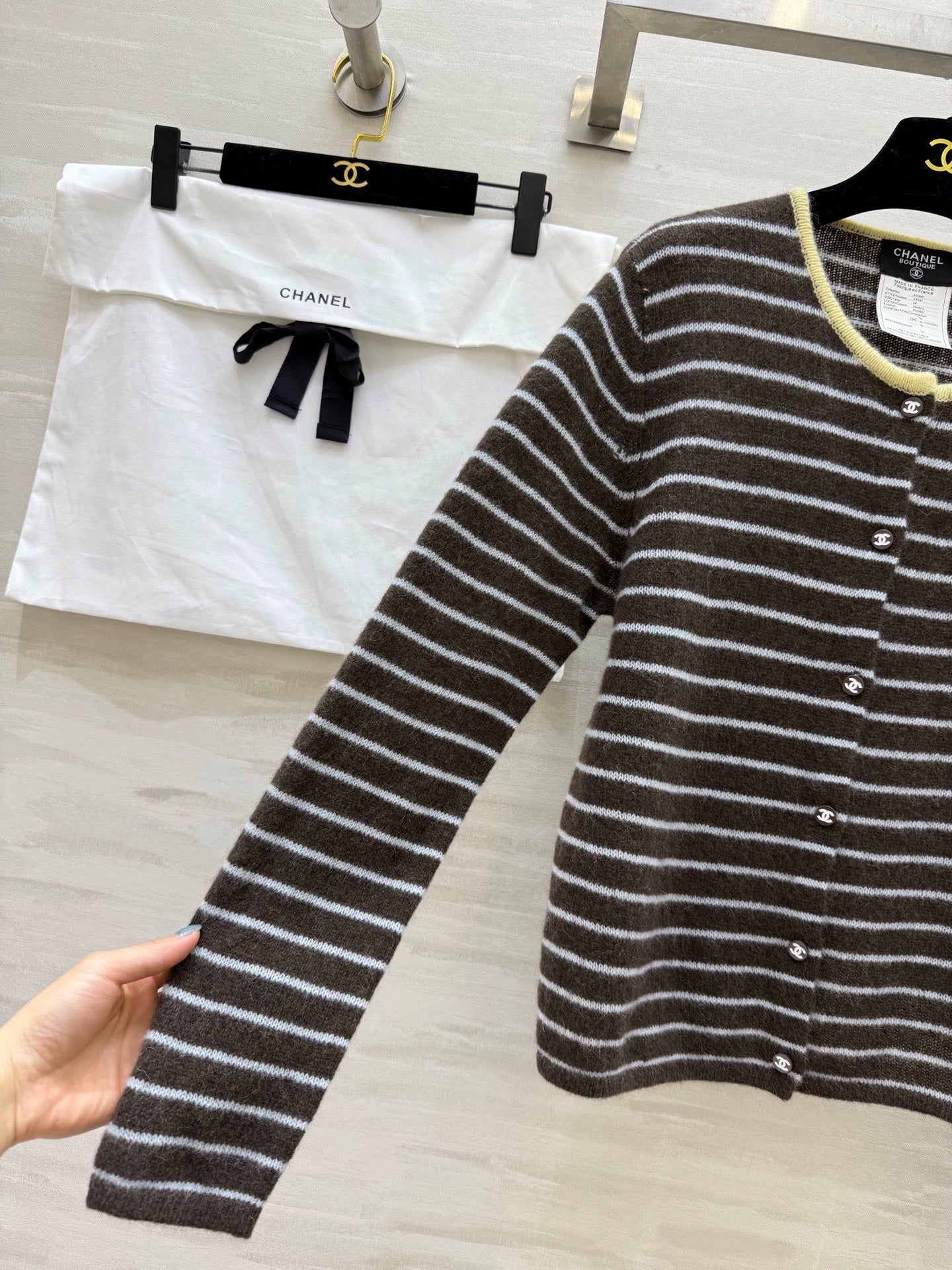 25fw Alpaca striped cardigan jacket（Medieval Series）