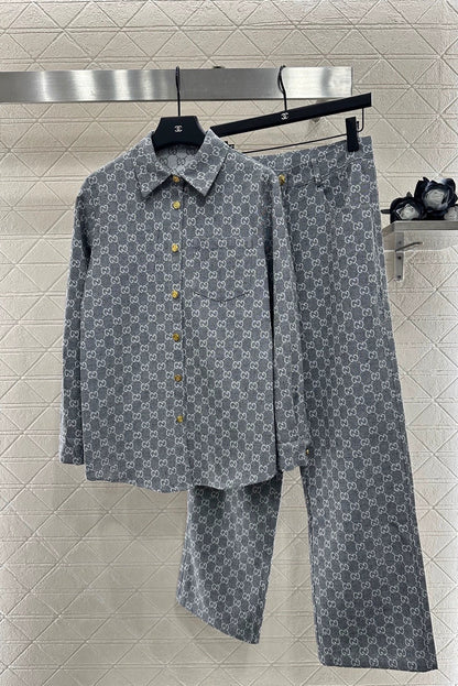 25fw Jacquard denim suit