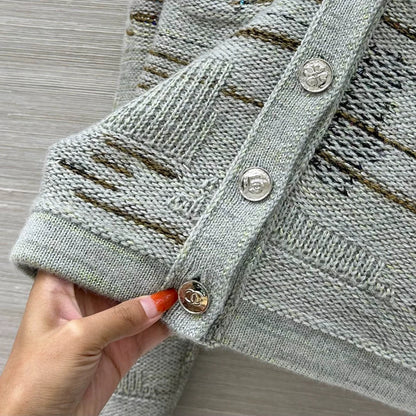 25fw Grey Knitted Cardigan