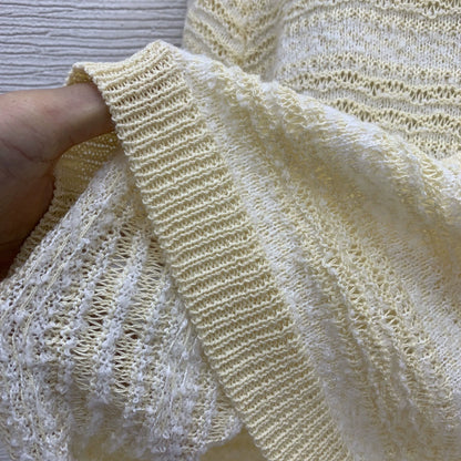 V-neck long sleeved knitted striped cardigan