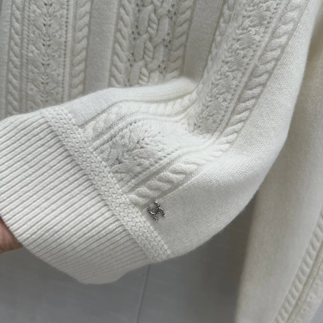 Hook flower cashmere sweater