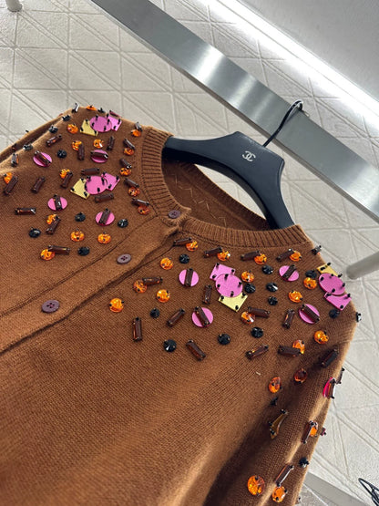 25fw Sequin studded cardigan