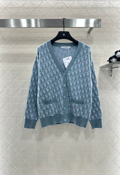 25fw Jacquard knitted cardigan