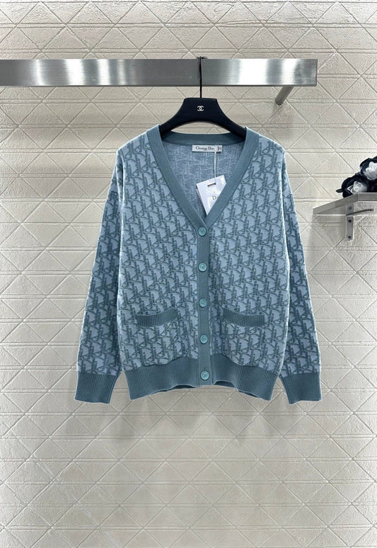 25fw Jacquard knitted cardigan