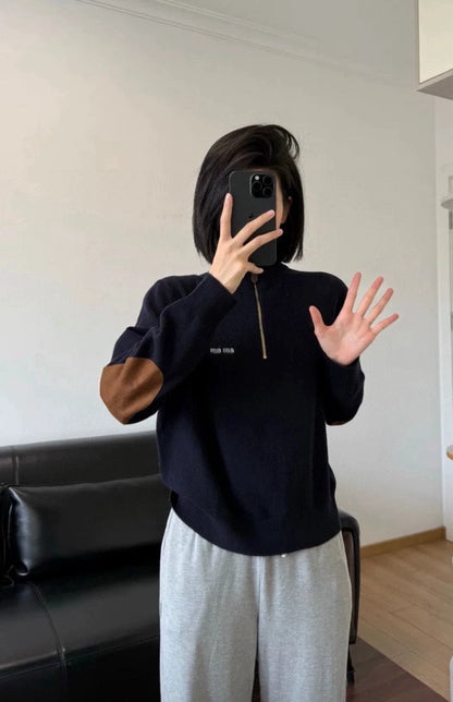 25fw Half zip cashmere sweater