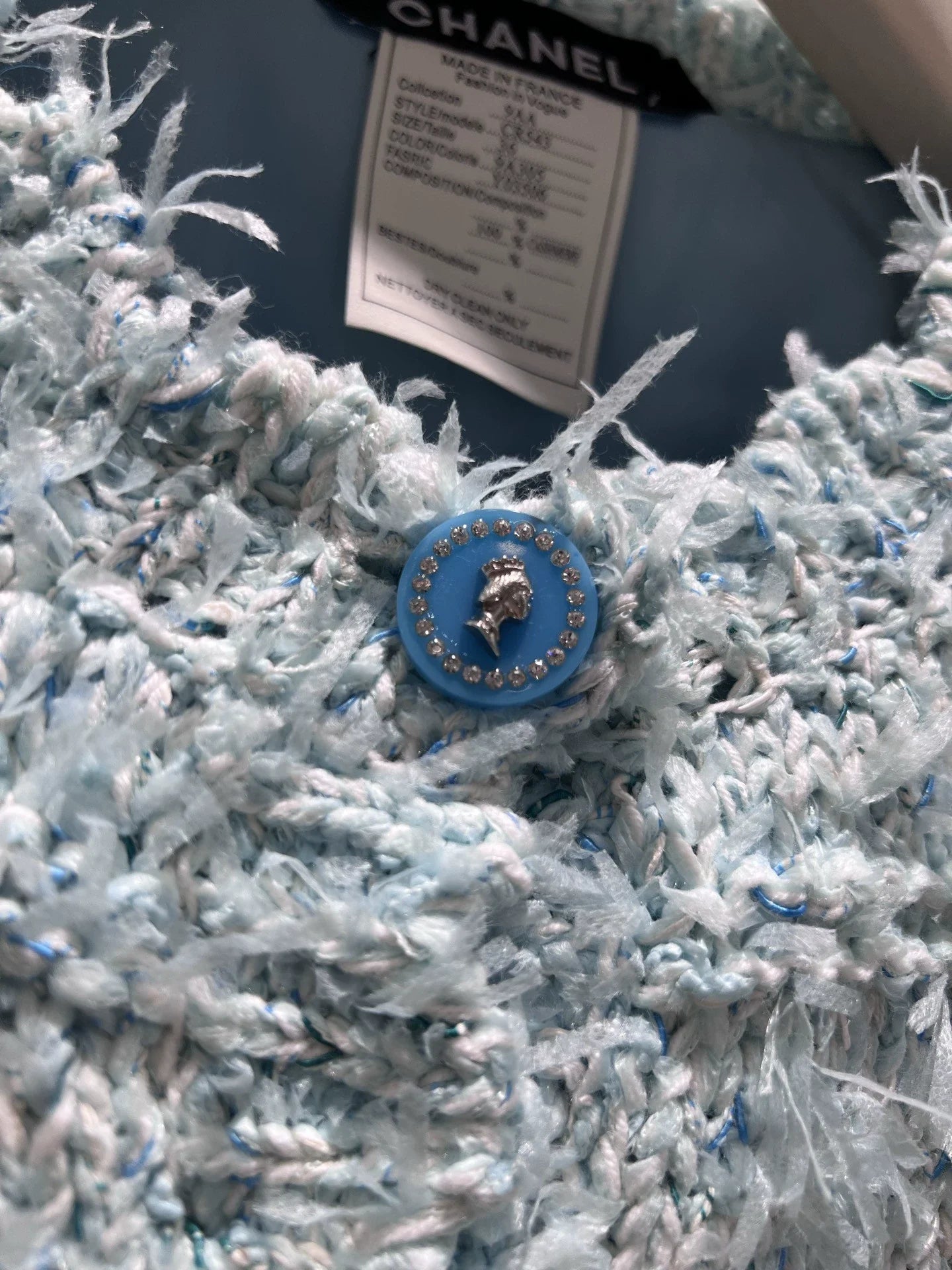 Wool blend tweed cardigan