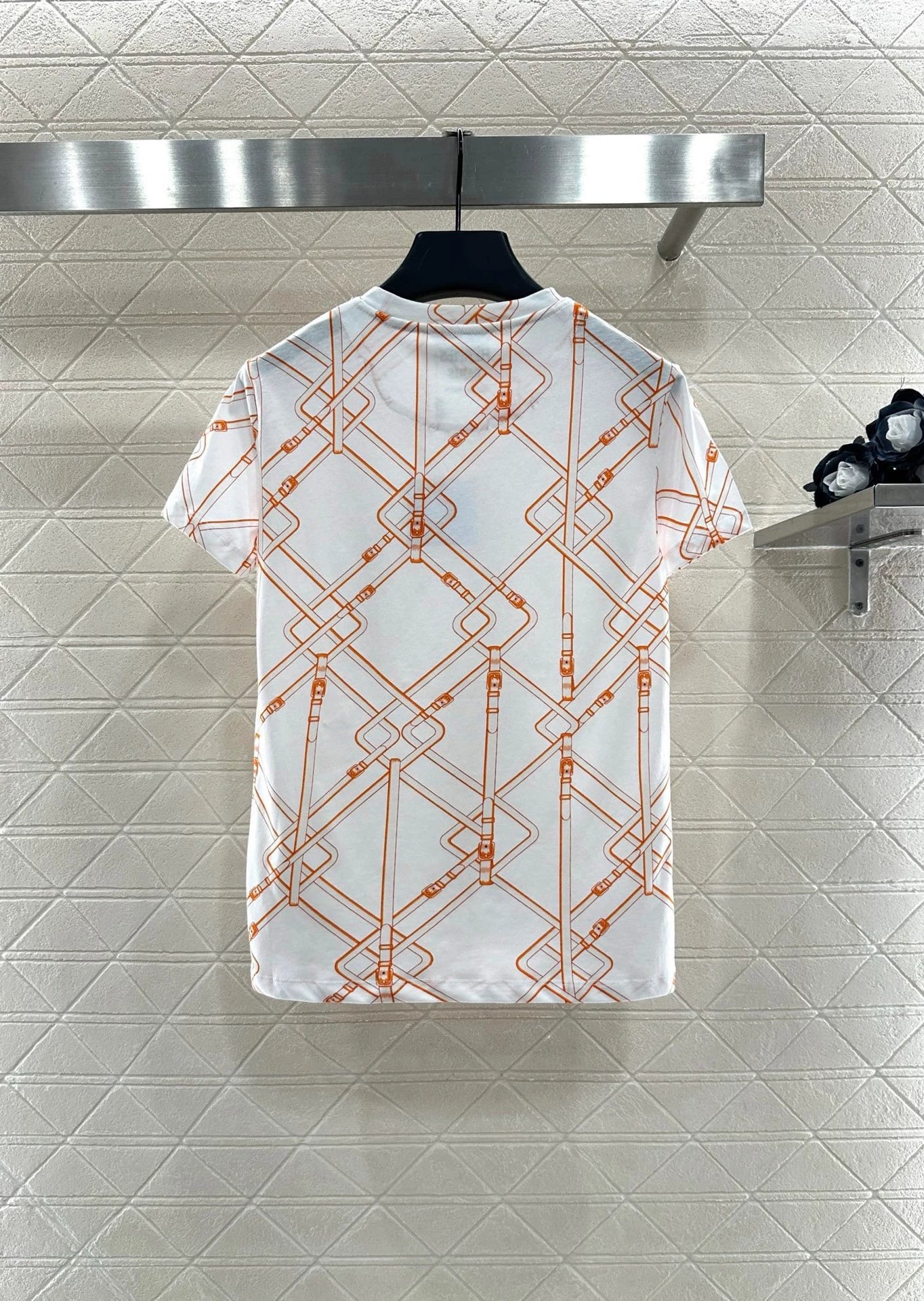 25fw Chain buckle printed T-shirt）