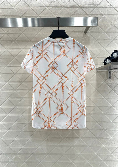 25fw Chain buckle printed T-shirt）