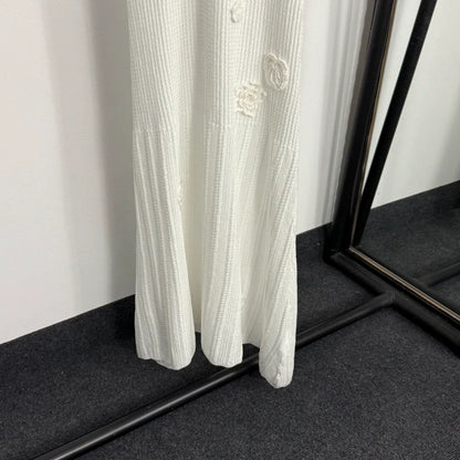 25fw Three dimensional crochet hollow dress