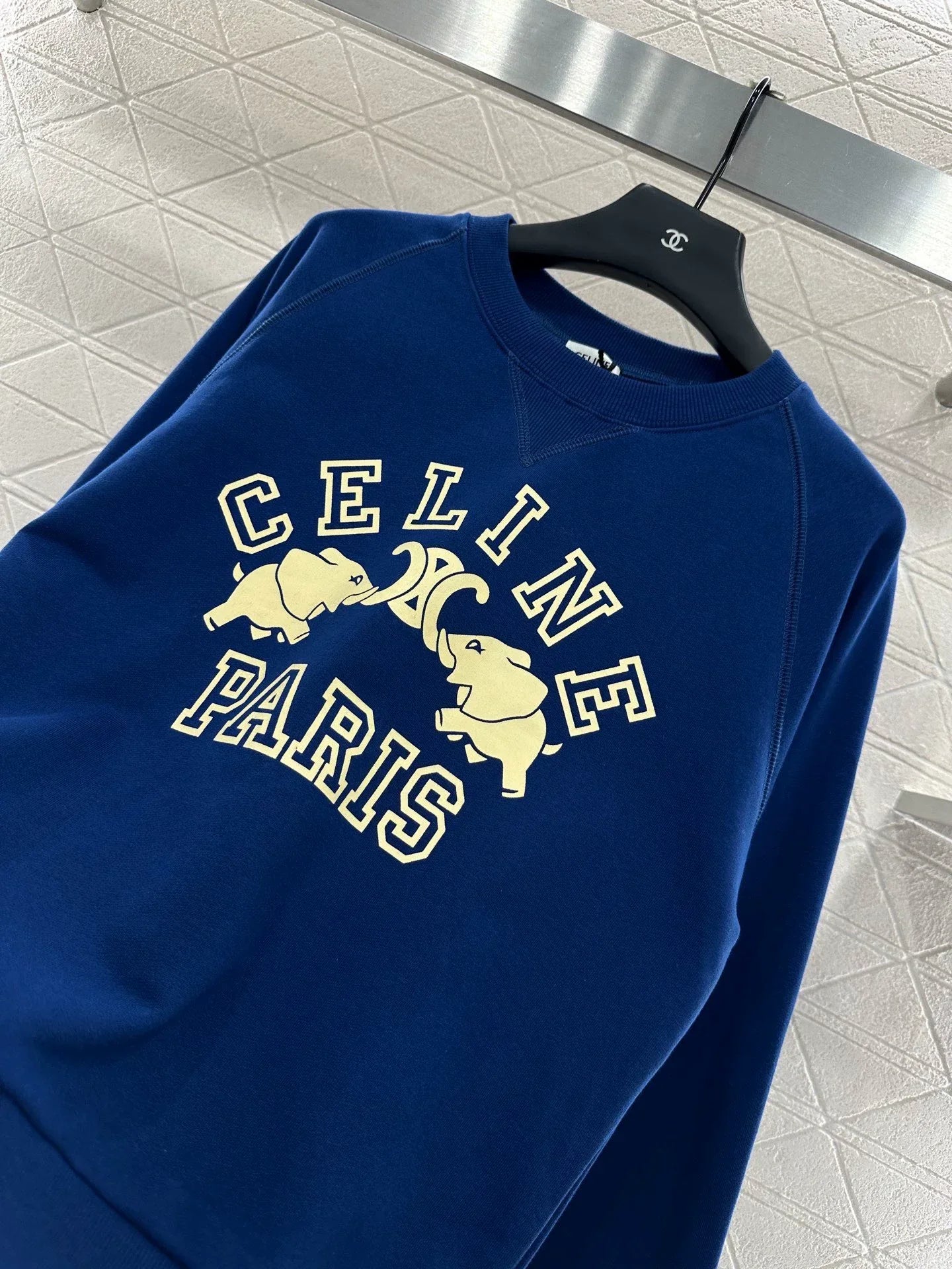 25fw Printed round neck hoodie