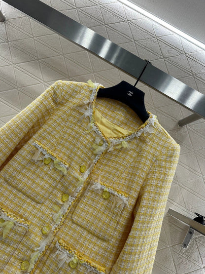 25fw Cotton wrapped edge camellia jacket