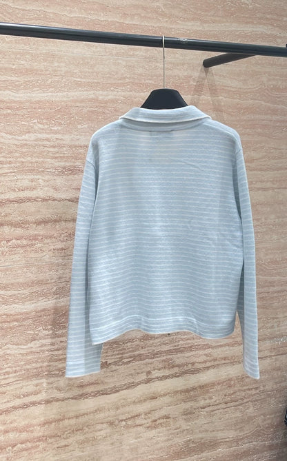 25fw White striped zipper sweatshirt（Medieval Series）