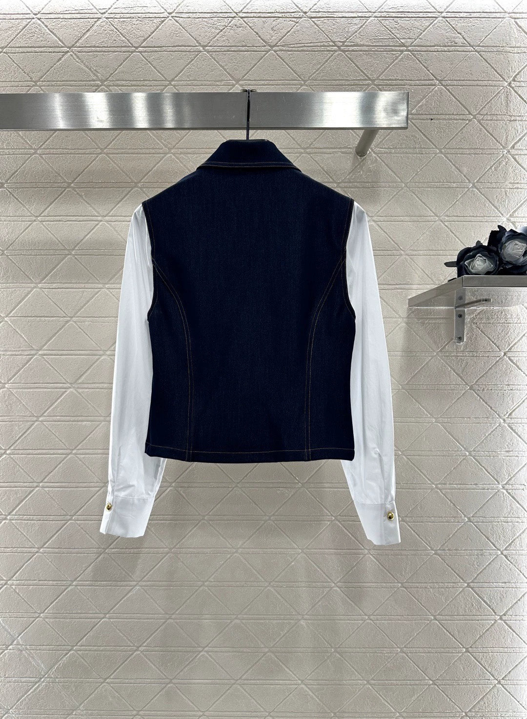 25fw Splicing denim shirt and pants set