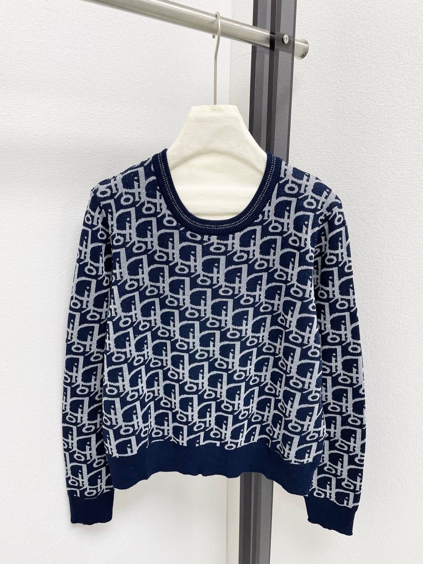 25fw Vintage printed knitted sweater