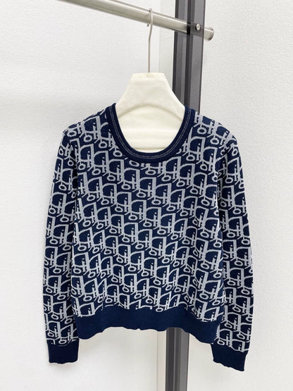 25fw Vintage printed knitted sweater