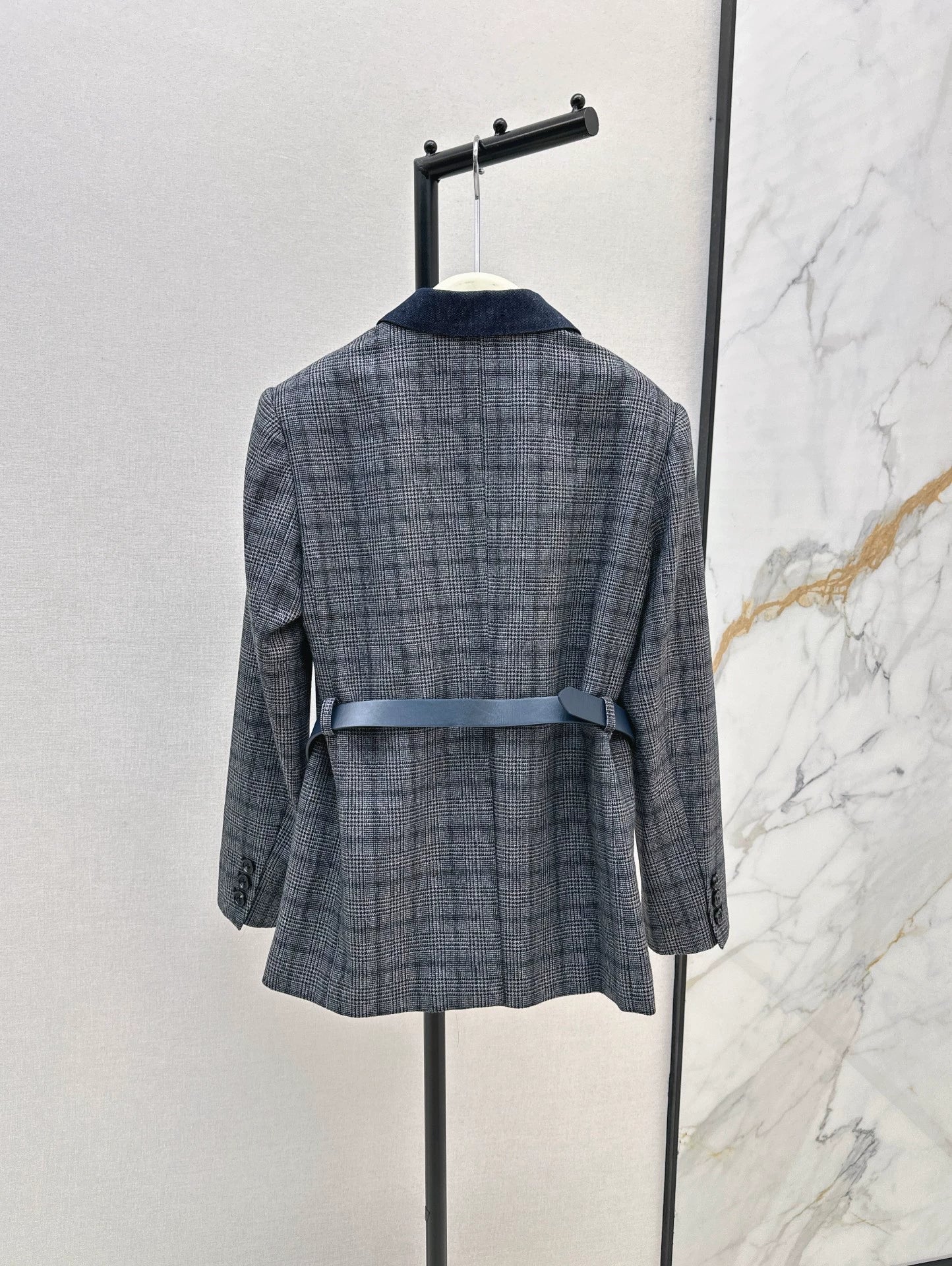 25fw Blue plaid blazer