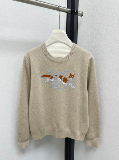 25fw Fox pattern wool sweater