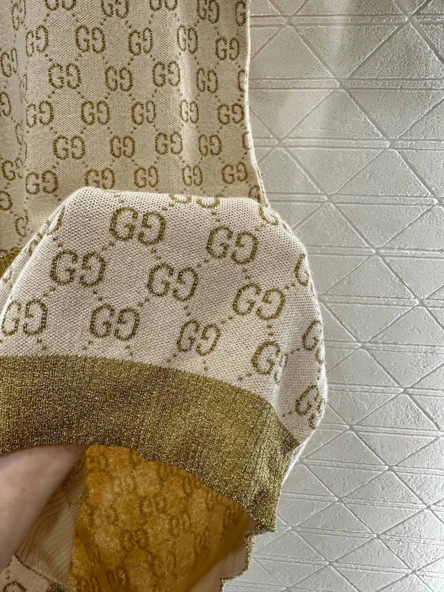 25fw Jacquard knitted short sleeved dress