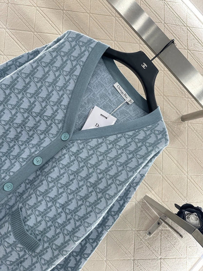 25fw Jacquard knitted cardigan