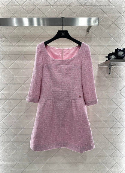 25fw Mid sleeve round neck dress