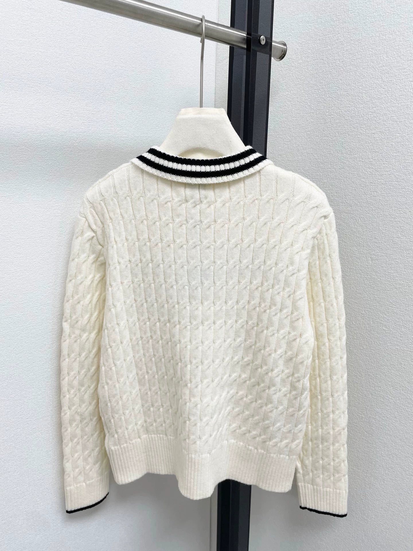 25fw Flower knitted polo shirt