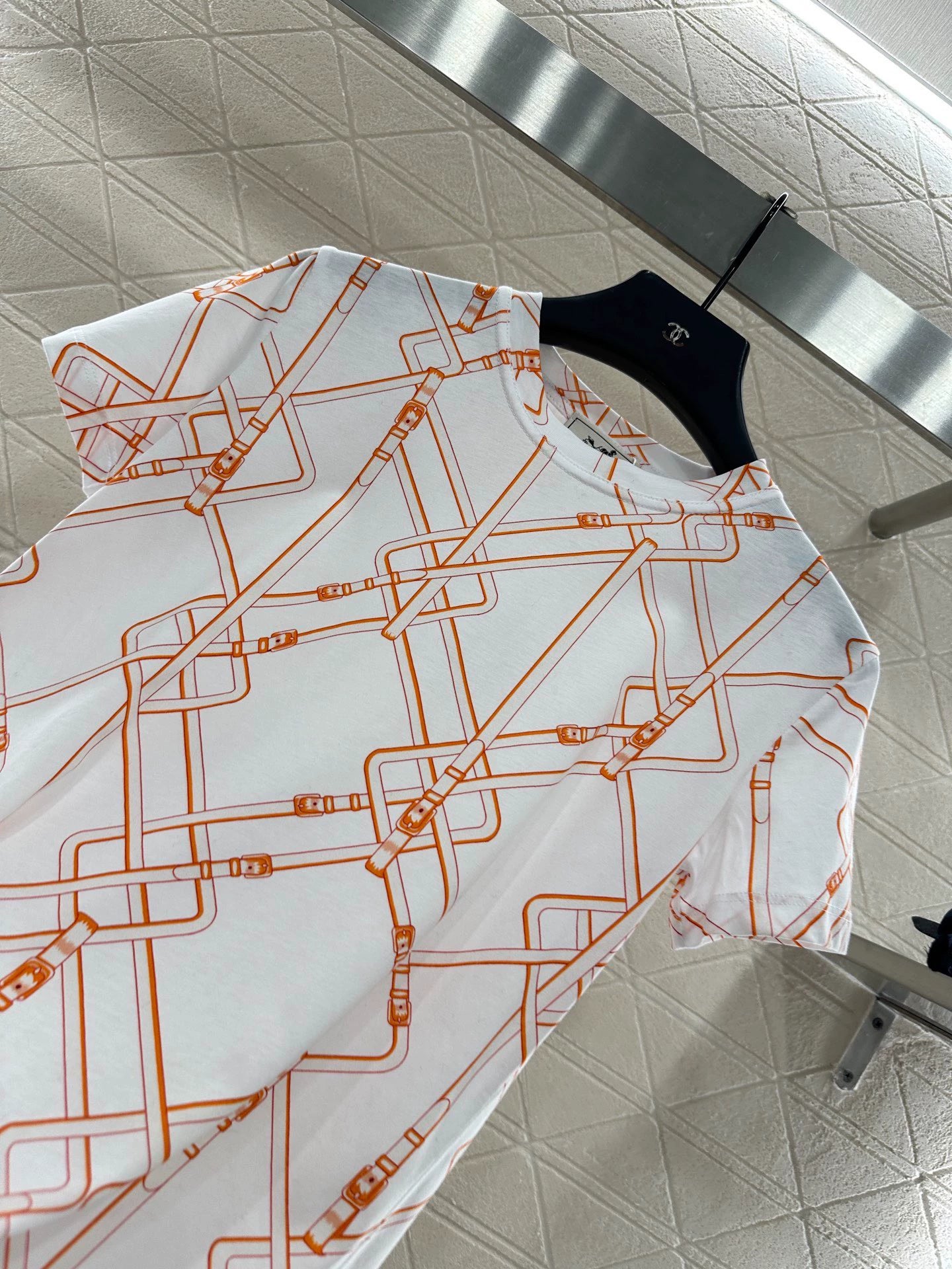 25fw Chain buckle printed T-shirt）