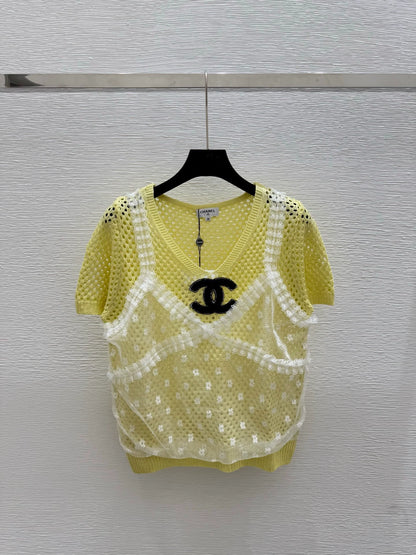 25fw Fake two knitted short sleeves