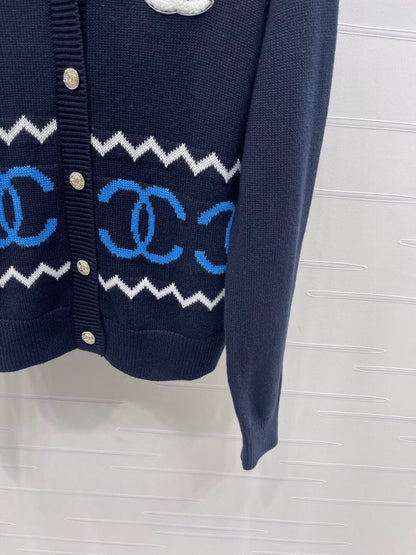Collar Double C Knitted Cardigan
