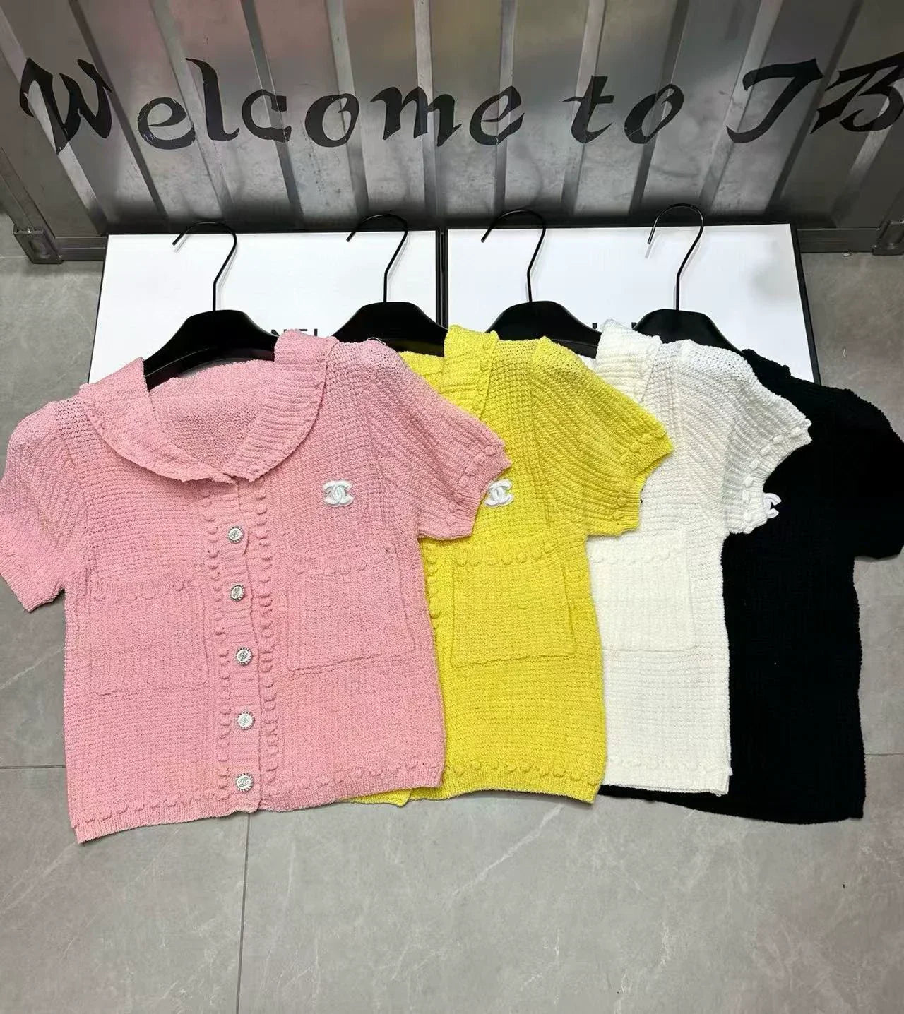 25 Summer new style lapel age-reducing knitted short sleeves