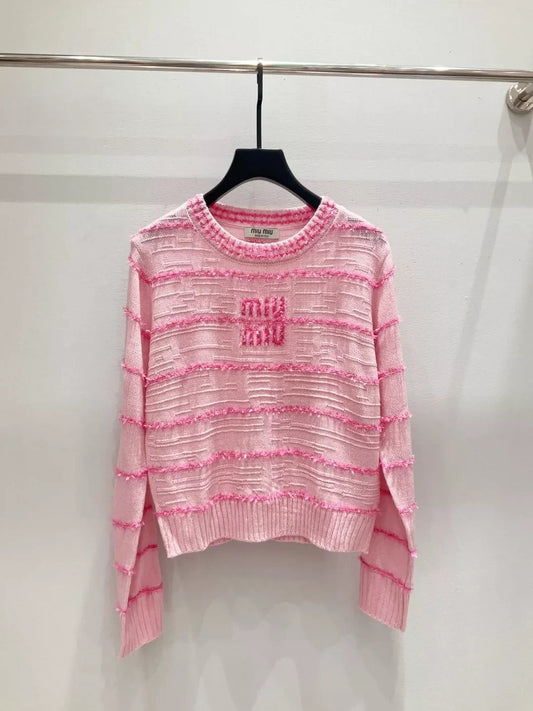 25fw Striped knitted cardigan