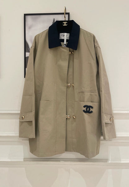 Golden button windbreaker jacket