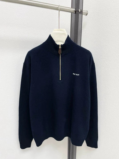 25fw Half zip cashmere sweater