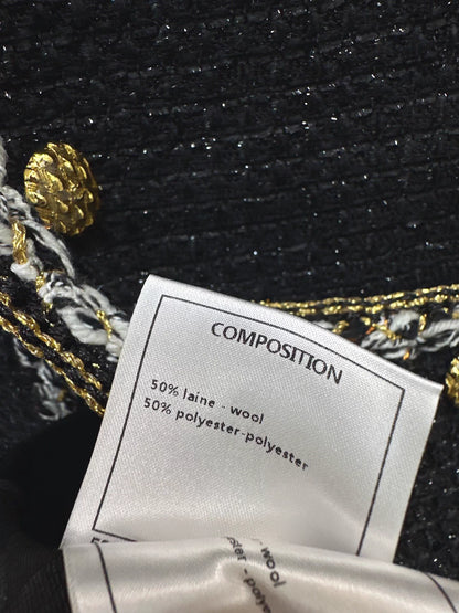 Round neck tied edge woven long jacket