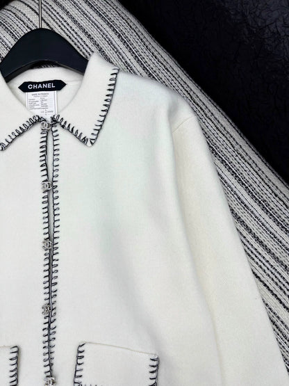 25fw Color blocking hook edge lapel jacket