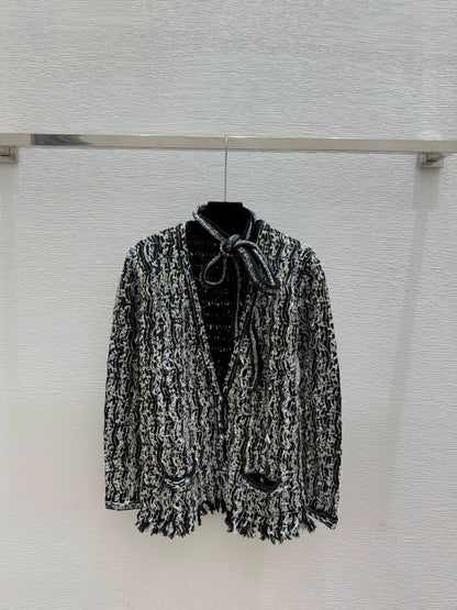 Red tassel knitted cardigan