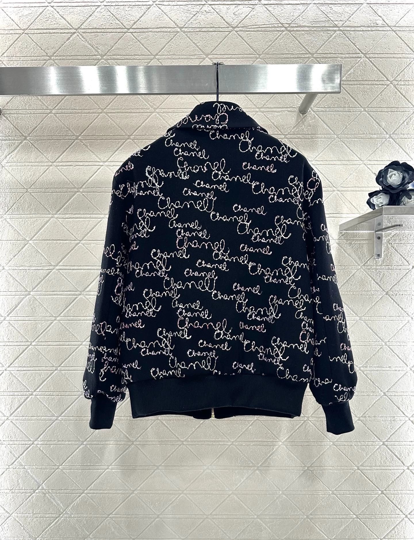 Jacquard cotton jacket shorts set