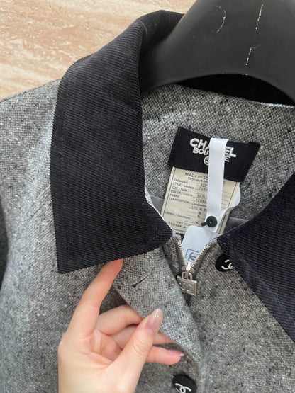 Grey wool blend jacket