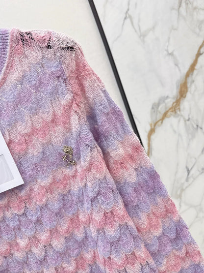 25fw Color changing knitted round neck