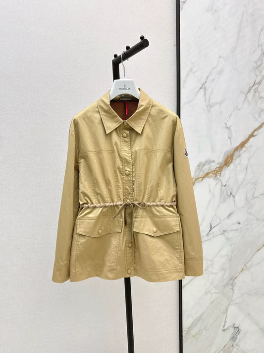 25fw Collar drawstring trench coat jacket