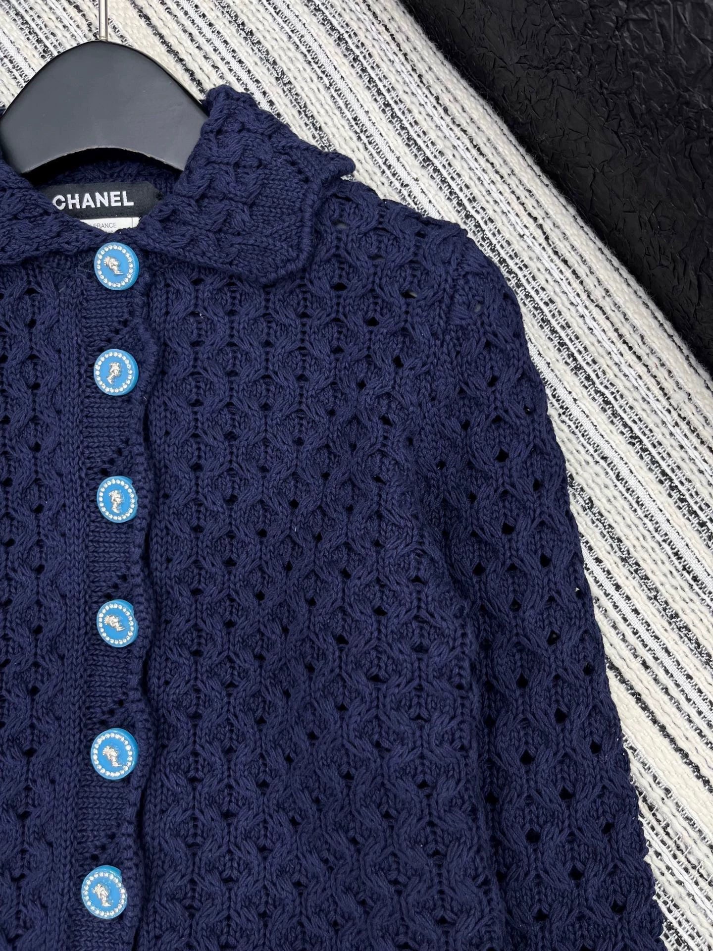 25fw Heavy industry hook flower lapel jacket