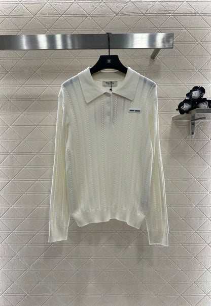 25 Fried Dough Twists lapel knitted top