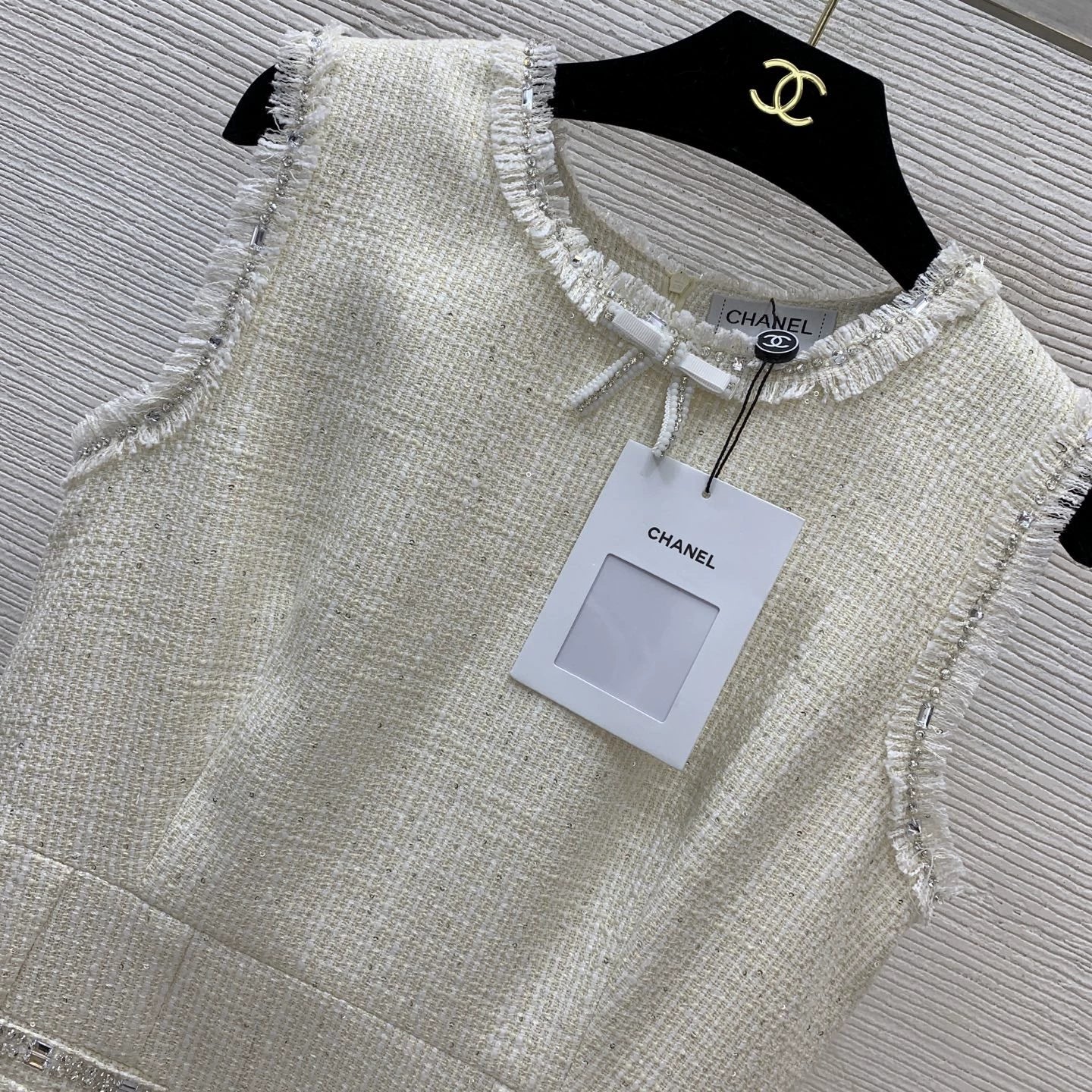 25fw Heavy industry diamond studded bead tassel skirt