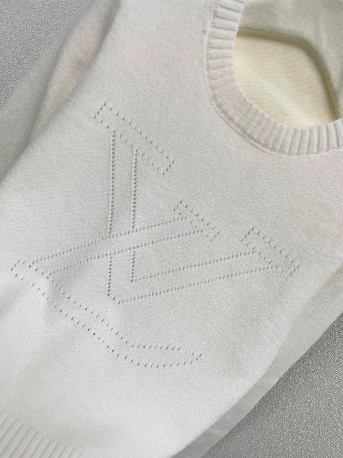 25fw Hollow letter pit striped sweater