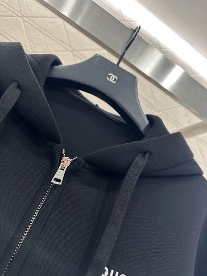 25fw Hooded letter jacket shorts set