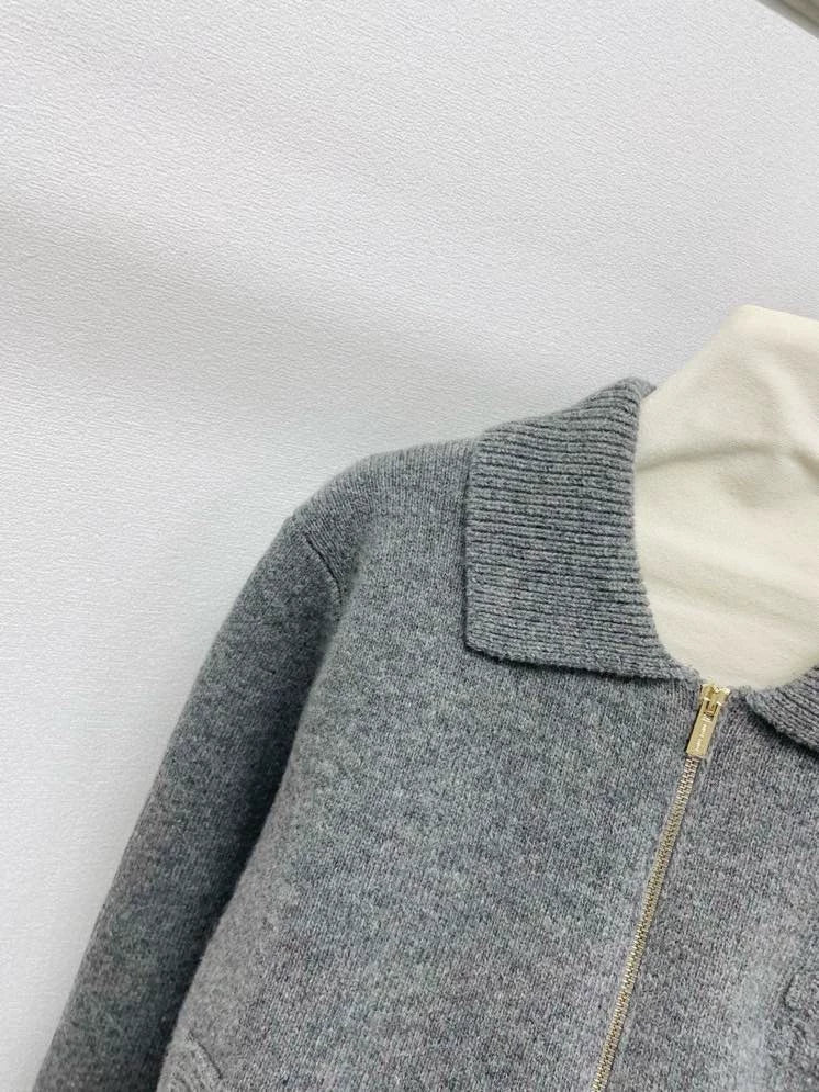 Wool zipper cardigan