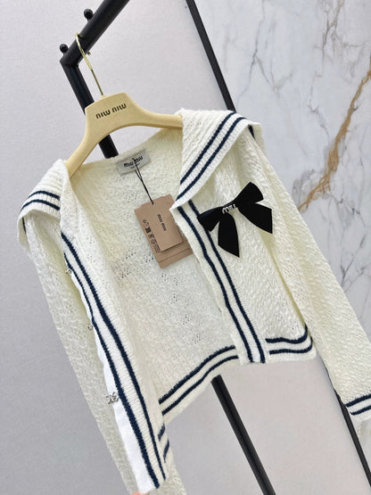 25fw Splicing shawl long sleeved cardigan