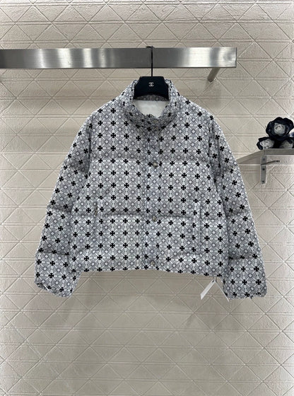 Cross printed cotton jacket