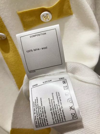 25fw Color blocked knitted short sleeved shirt